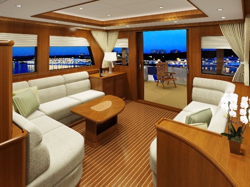 Class and style abound in the spacious saloon aboard the magnificent 53 Aleutian RP. - Grand Banks new release © Grand Banks http://www.rmarine.com.au